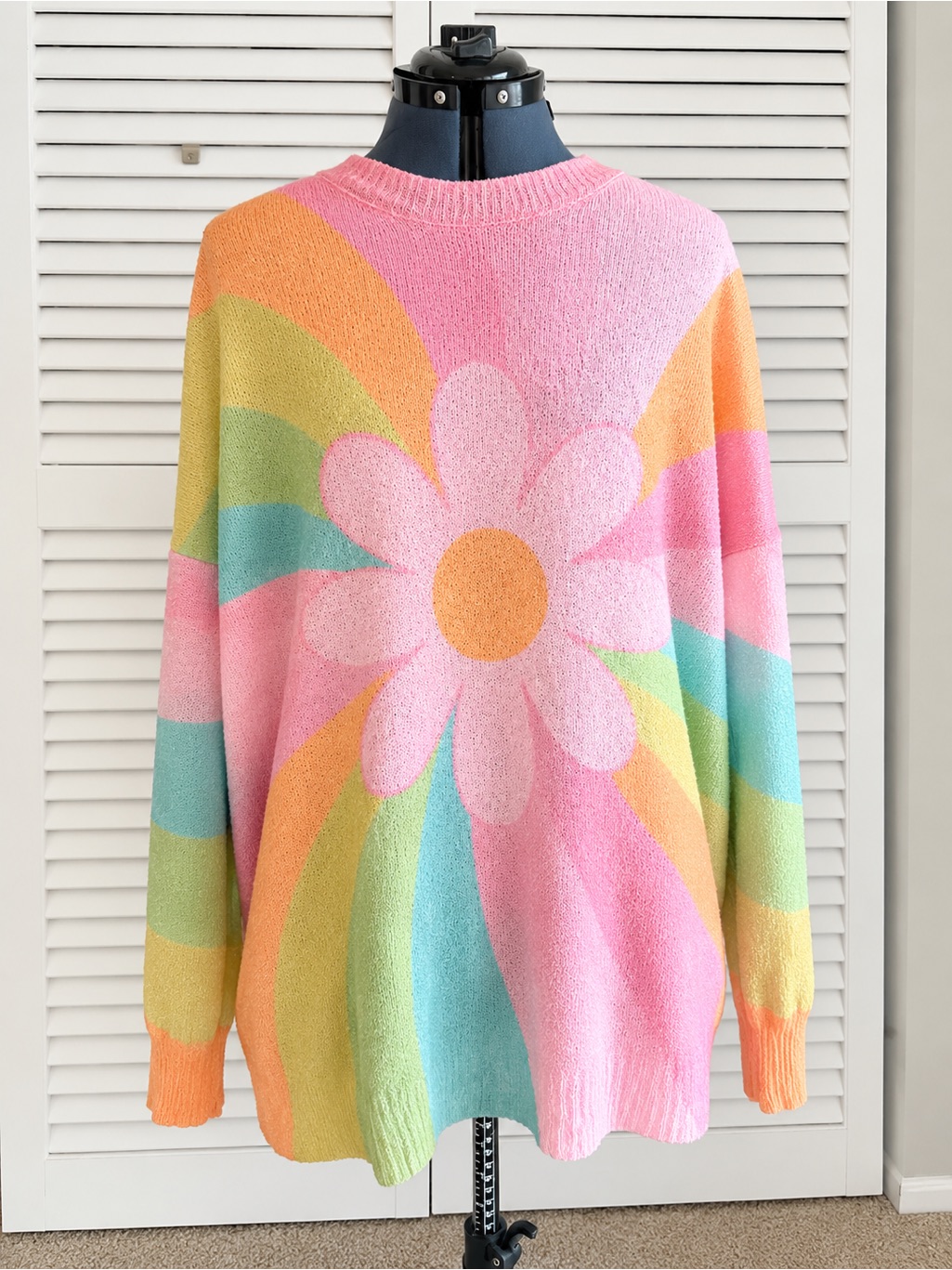 Show Me Your Mumu Barbie - Pastel Daisy Rainbow Crewneck